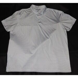 Mizzen + Main Versa Polo White Triangle Geo Men's‎ Short Sleeve Shirt Size 2XL